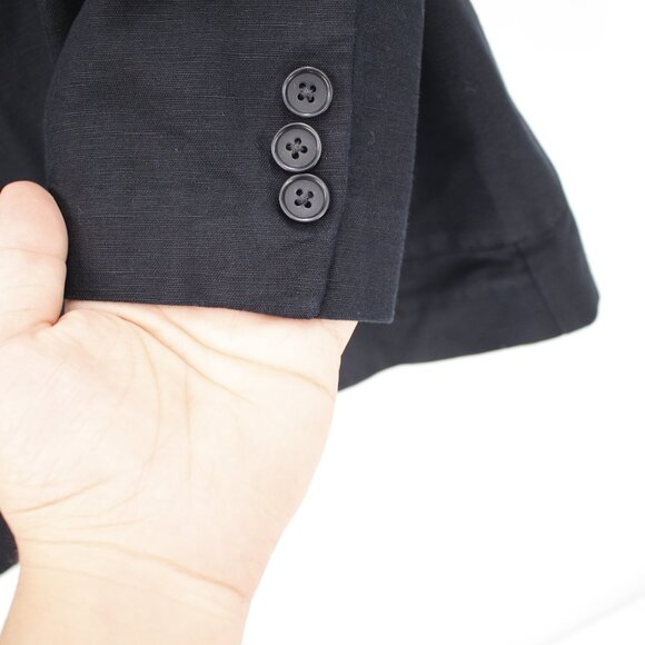 Studiosuits Sport Coat Men 42R Unstructured Linen Peak lapel Patch pockets black - Picture 3 of 13